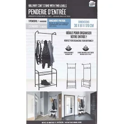 Penderie en métal avec crochets et étagères