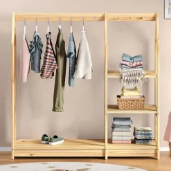 Penderie enfant SALLY H 120 cm en bois massif - Coloris naturel
