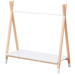 Penderie pour enfant bois et blanche LOU - HAPPY GARDEN