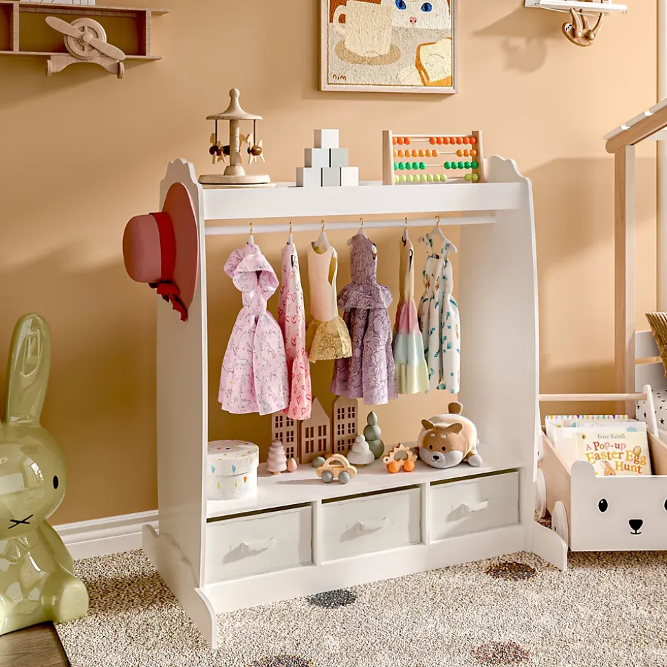 Penderie pour enfants Moskenes 107 x 95 x 61 cm blanc en.casa