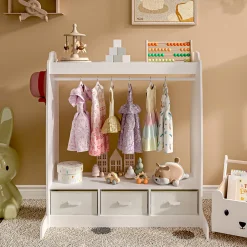 Penderie pour enfants Moskenes 107 x 95 x 61 cm blanc en.casa