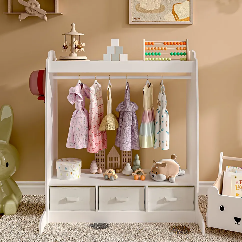 Penderie pour enfants Moskenes 107 x 95 x 61 cm blanc en.casa