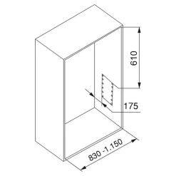 Penderie rabattable gris pierre pour armoire Hang Largeur télescopique de 83 à 115 cm