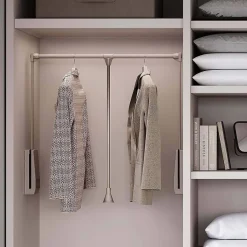Penderie rabattable gris pierre pour armoire Hang Largeur télescopique de 83 à 115 cm