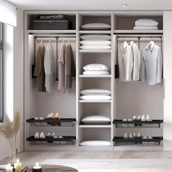 Penderie rabattable noire pour armoire Hang Largeur réglable de 60 à 83 cm
