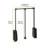 Penderie rabattable noire pour armoire Hang Largeur réglable de 45 à 60 cm