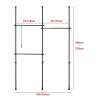 Penderie télescopique Kemi acier laqué 150 - 230 cm 3 barres de penderie noir en.casa