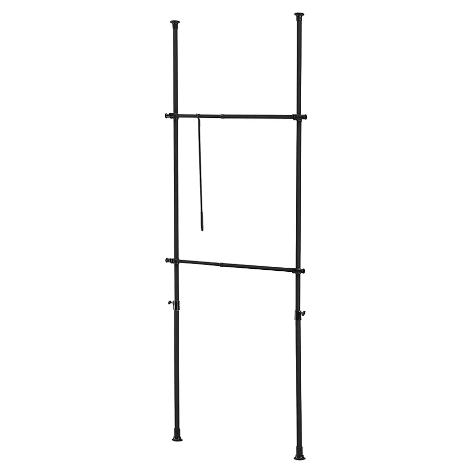 Penderie télescopique Kemi acier laqué 75 -115 cm noir en.casa