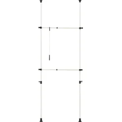 Penderie télescopique Kemi acier laqué 75 -115 cm blanc en.casa
