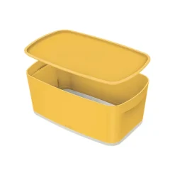 Petit bac de rangement avec couvercle 5 litres My Box Cosy - Jaune