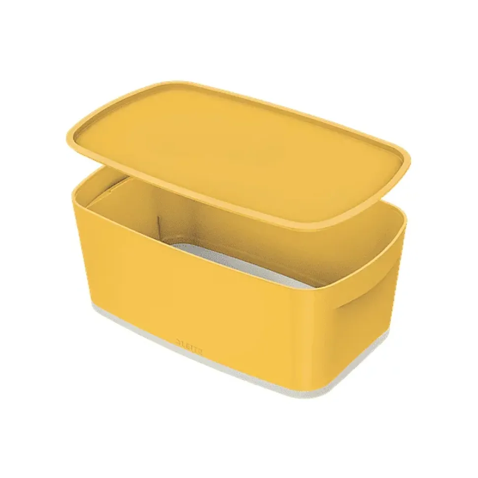 Petit bac de rangement avec couvercle 5 litres My Box Cosy - Jaune