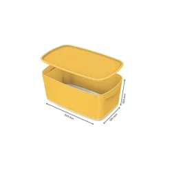 Petit bac de rangement avec couvercle 5 litres My Box Cosy - Jaune