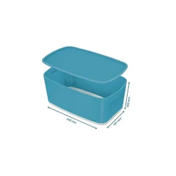 Petit bac de rangement avec couvercle 5 litres My Box Cosy - Bleu