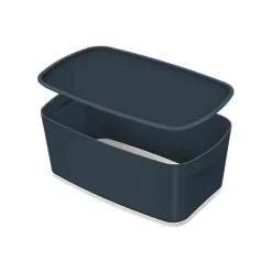 Petit bac de rangement avec couvercle 5 litres My Box Cosy - Gris
