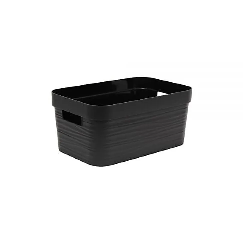 Petit Bac de rangement élégant 6 litres EDA - Noir