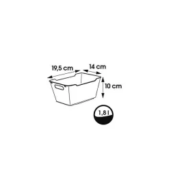 Petit Panier avec poignées 1,8 litres - Gris