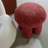 Petit tabouret en tissu fuchsia Toby
