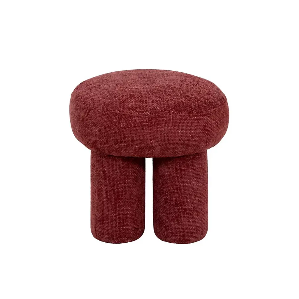 Petit tabouret en tissu fuchsia Toby