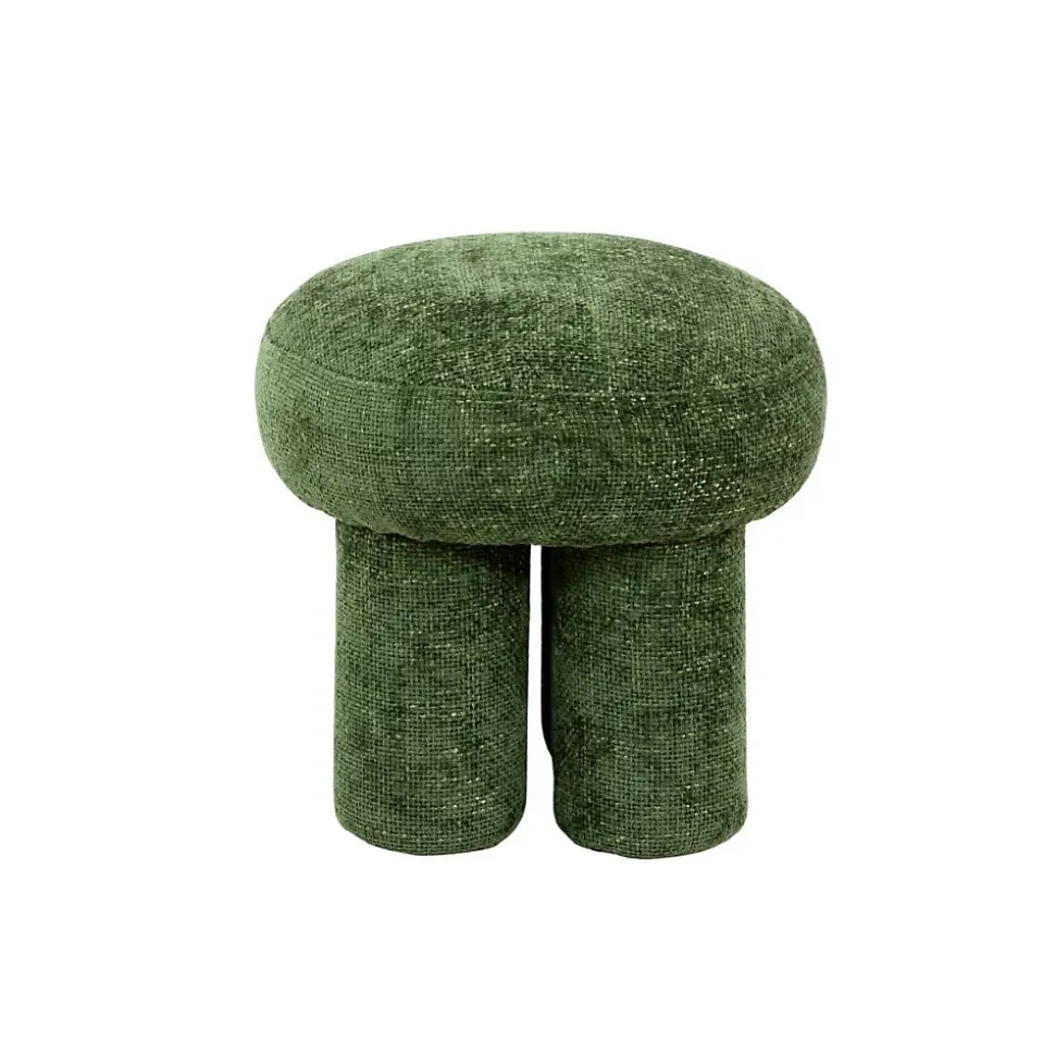 Petit tabouret en tissu vert Toby