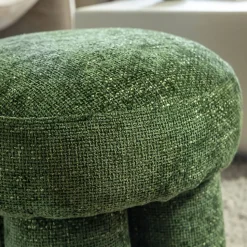 Petit tabouret en tissu vert Toby