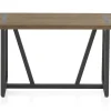 Petite banquette métallique avec assise en bois