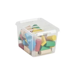 Petite Boîte carrée transparente 3 litres Classic 3 - Clips Blancs