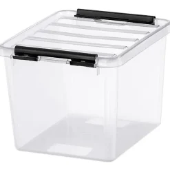Petite Boîte carrée transparente 3 litres Classic 3 - Clips Noirs