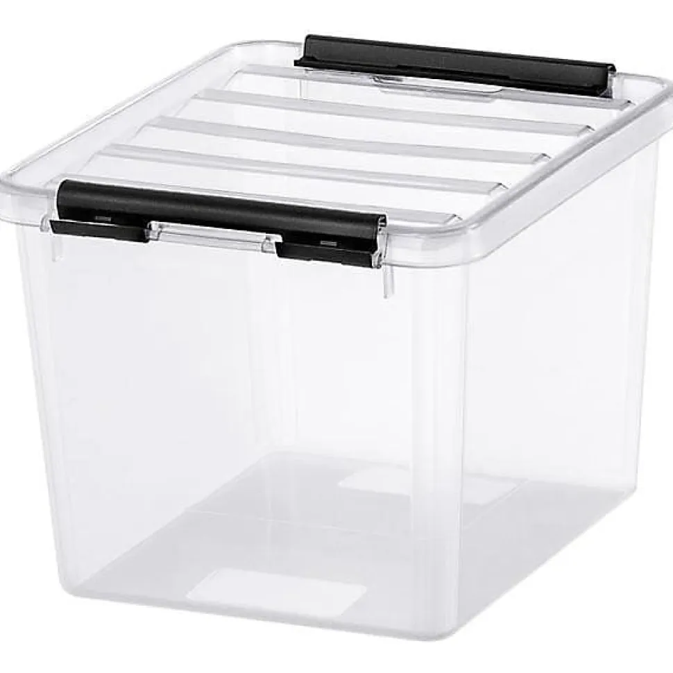 Petite Boîte carrée transparente 3 litres Classic 3 - Clips Noirs
