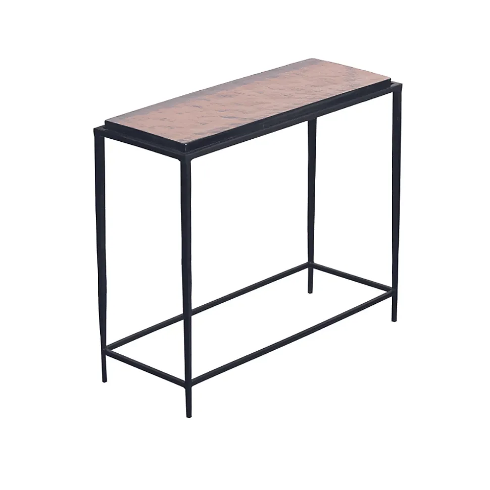 Petite console en verre fumé et métal L80 cm IGLOO