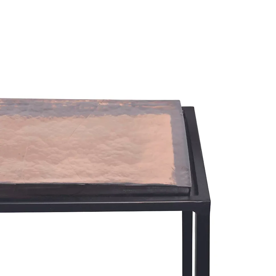 Petite console en verre fumé et métal L80 cm IGLOO