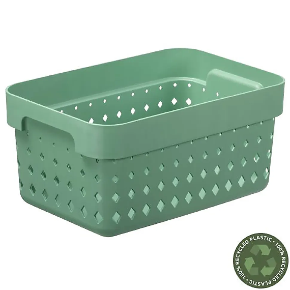 Petite Corbeille Elégante en Plastique Recyclé S - Vert