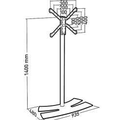 Pied tv pour écran 30 à 55 noir Erard 038242 lux-up 1400 l