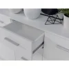 PILVI Buffet bas 4 portes 4 tiroirs - Blanc mat - L 162,3 x P 34,2 x H 88,1 cm