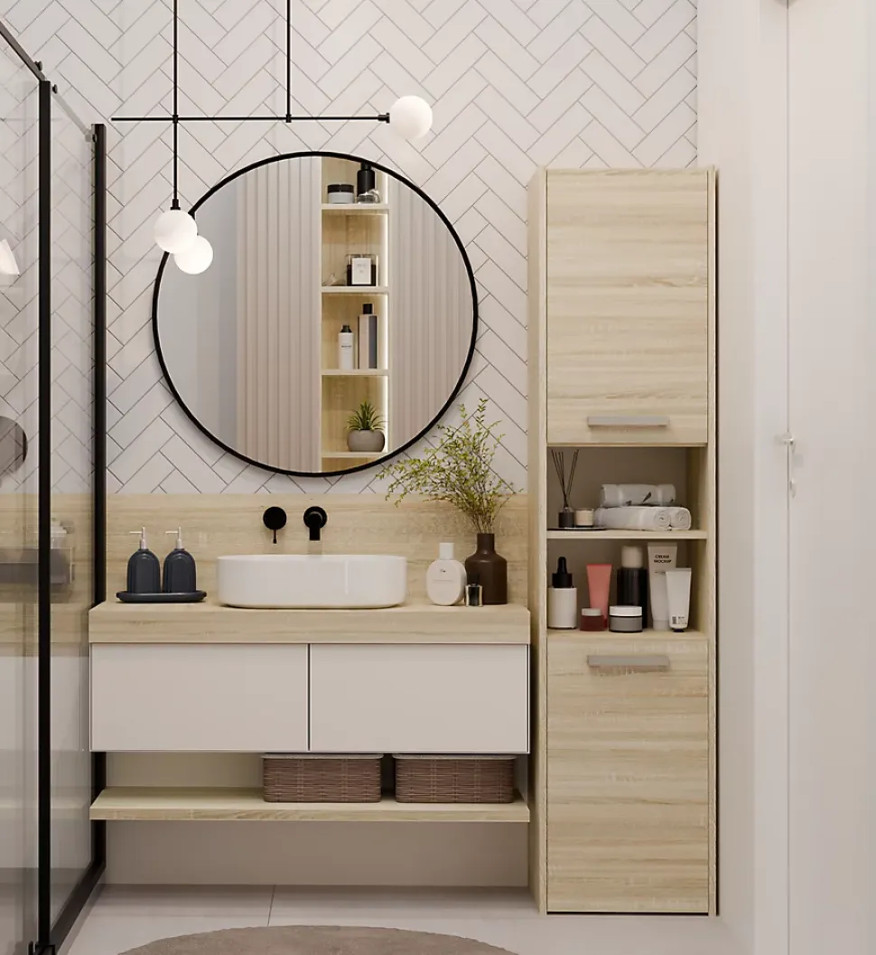 PISA - Armoire colonne de salle de bains - Dimensions 170x40x30cm