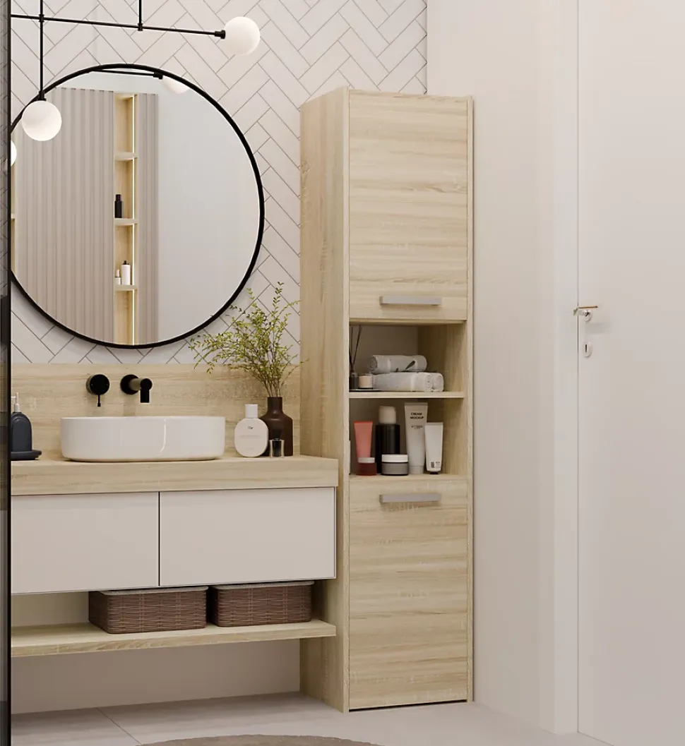 PISA - Armoire colonne de salle de bains - Dimensions 170x40x30cm