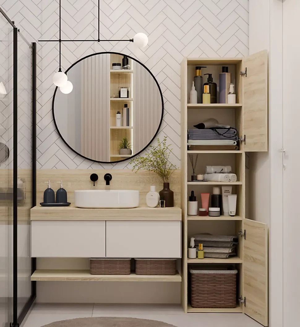 PISA - Armoire colonne de salle de bains - Dimensions 170x40x30cm