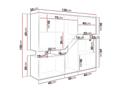 Pitt - buffet haut - 4 portes - 120 cm - Best Mobilier