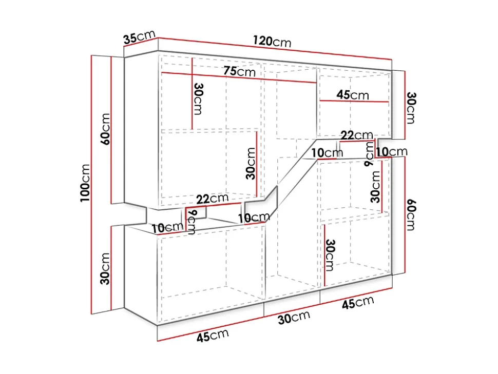 Pitt - buffet haut - 4 portes - 120 cm - Best Mobilier