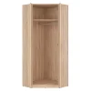 Placard armoire d'angle de 2 portes coloris Chêne sonoma - Longueur 79,5 x Largeur 79,5 x Hauteur 197 cm