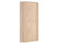 Placard armoire d'angle de 2 portes coloris Chêne sonoma - Longueur 79,5 x Largeur 79,5 x Hauteur 197 cm