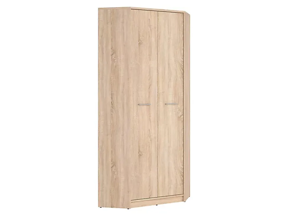 Placard armoire d'angle de 2 portes coloris Chêne sonoma - Longueur 79,5 x Largeur 79,5 x Hauteur 197 cm