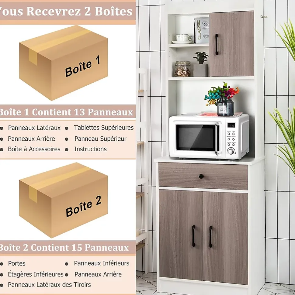 Placard de Rangement avec Stockage a Plusieurs Niveaux avec Trous de Cable Armoire de Rangement avec Etagere Reglable