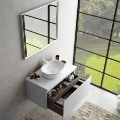 Plan de toilette blanc L.90 x l.51,5 x ép.2 cm, Pura+