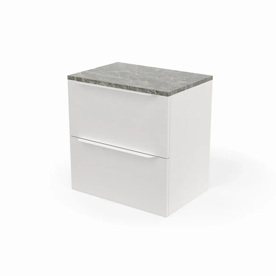 Plan de toilette effet marbre vert L.60 x l.45 x ép.2 cm, GoodHome Cadélia