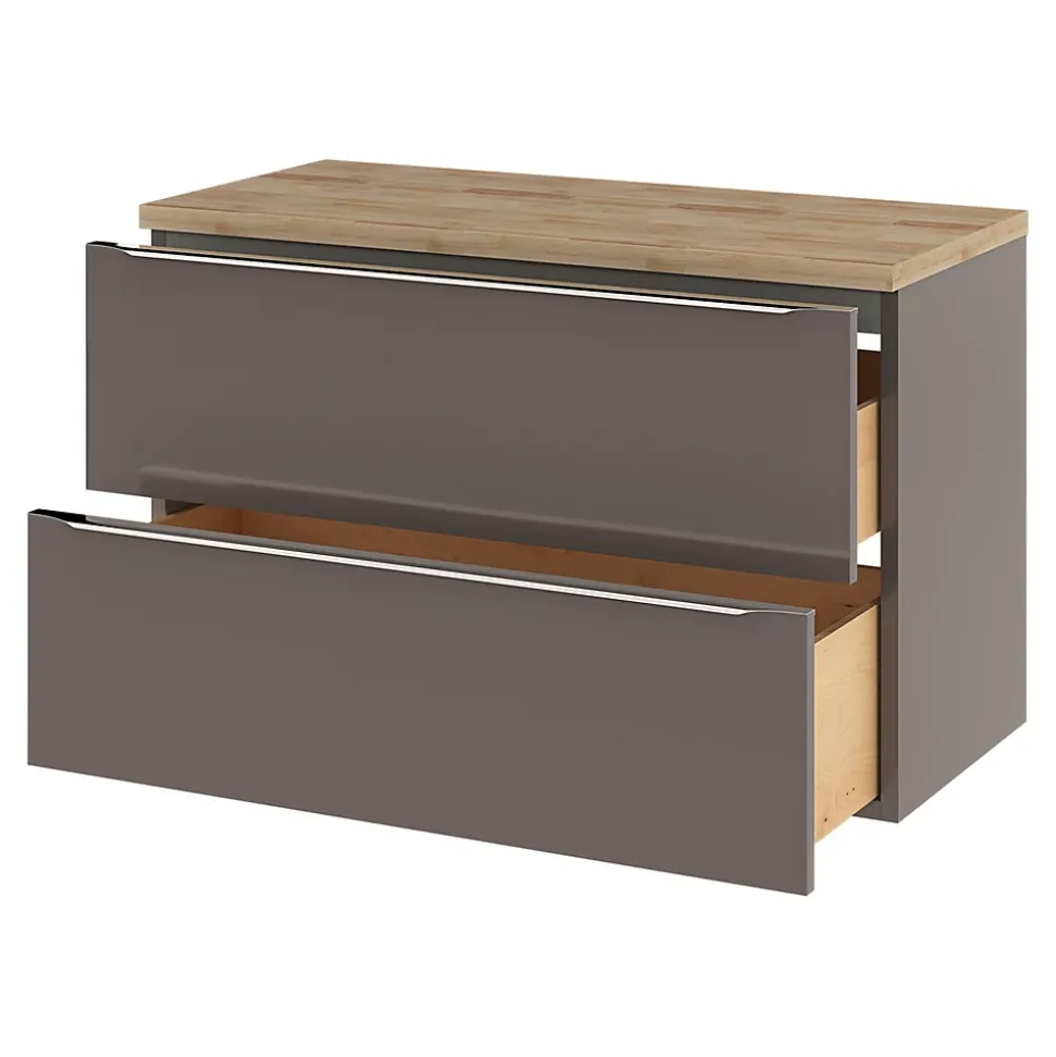 Plan de toilette GoodHome Hartland L. 100 cm chêne
