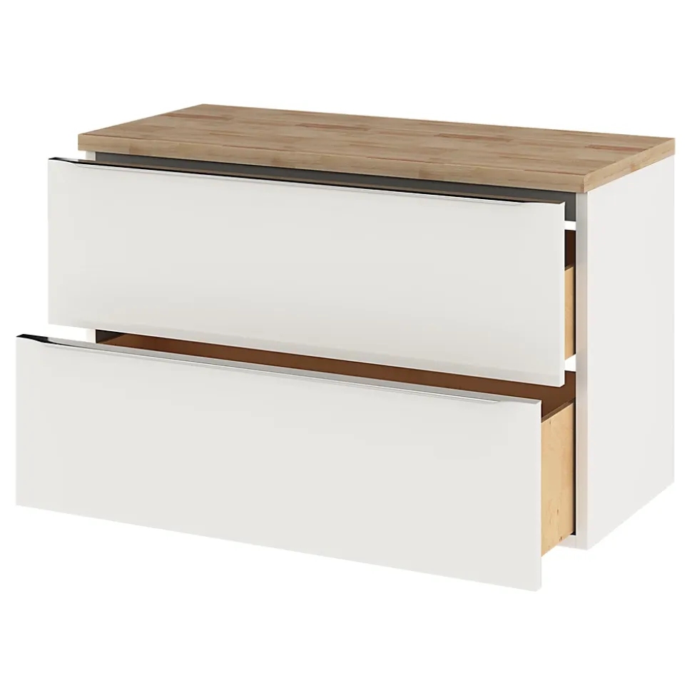 Plan de toilette GoodHome Hartland L. 100 cm chêne