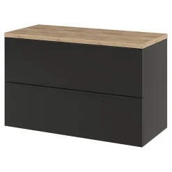 Plan de toilette GoodHome Hartland L. 100 cm chêne
