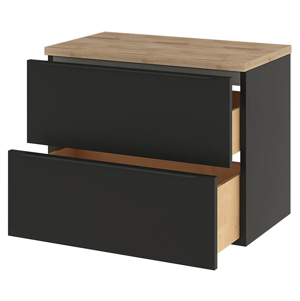 Plan de toilette GoodHome Hartland L. 80 cm chêne