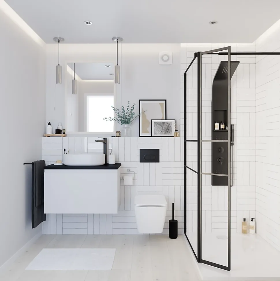 Plan de toilette GoodHome Hartland L. 80 cm chêne