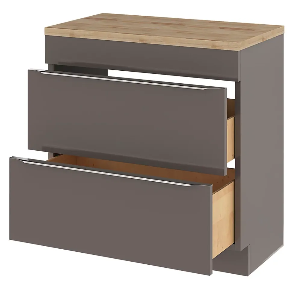 Plan de toilette GoodHome Hartland L. 80 cm chêne